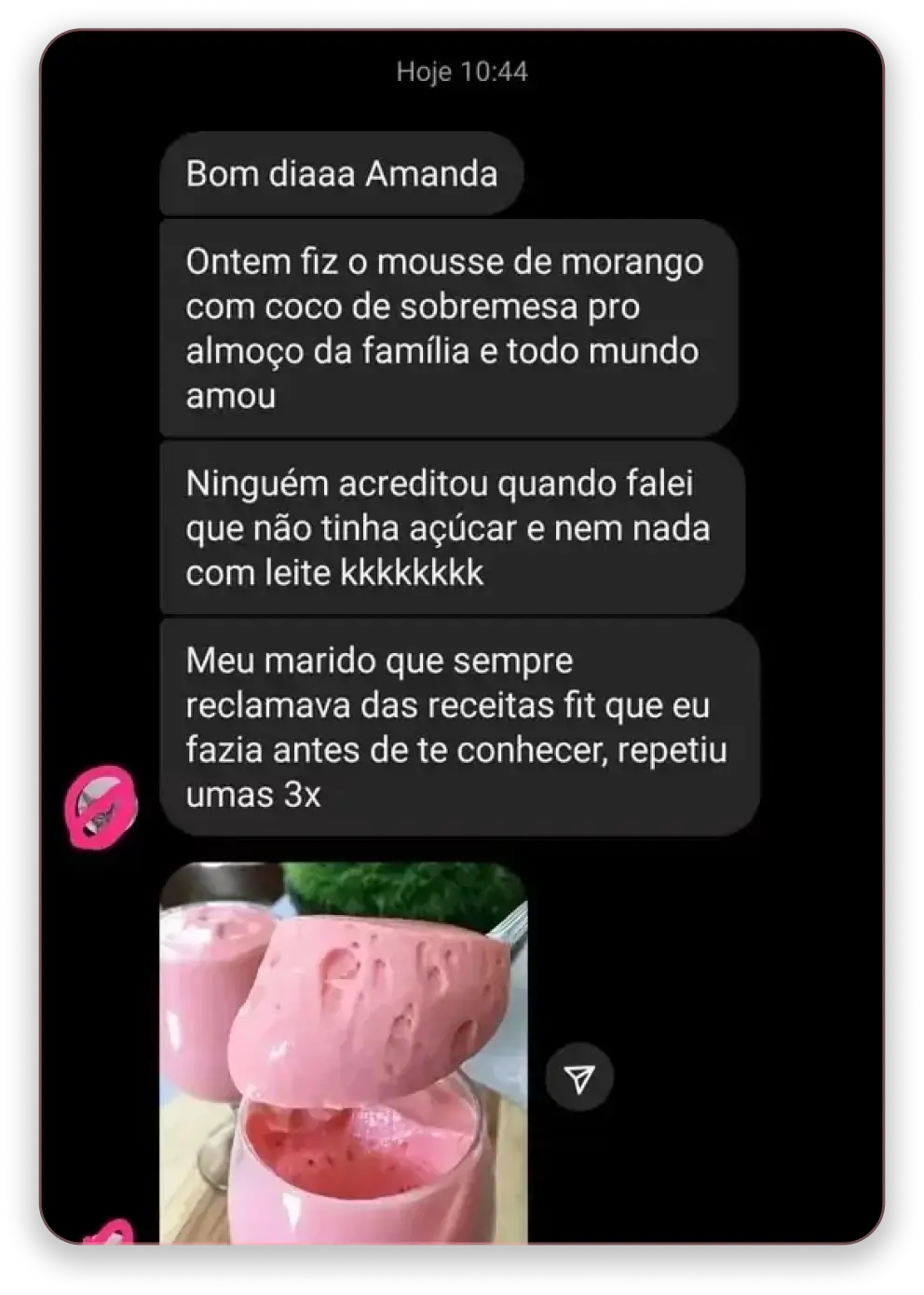 Bolo fit com café da tarde