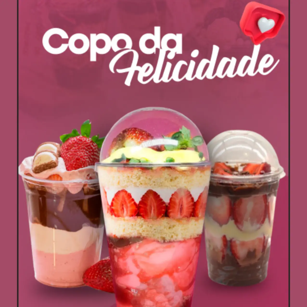 Capa do e-book Copo da Felicidade com sobremesas de colher em copos
